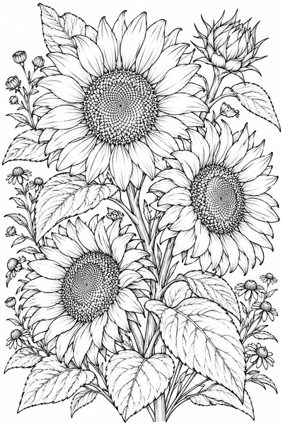 Flora Themed Coloring Book for Adults (Digital E-Book)