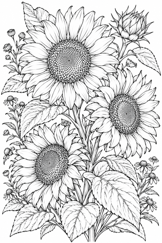 Flora Themed Coloring Book for Adults (Digital E-Book)