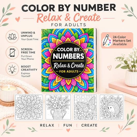 Color By Numbers: Relax & Create for Adults